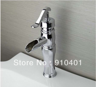Wholesale And Retail Promotion Polished Chrome Brass Waterfall Bathroom Basin Faucet Single Handle Mixer Tap [Chrome Faucet-1656|]