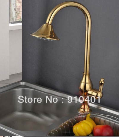Wholesale And Retail Promotion Polished Golden Finish Solid Brass Bathroom Basin Faucet Rond Sprayer Mixer Tap