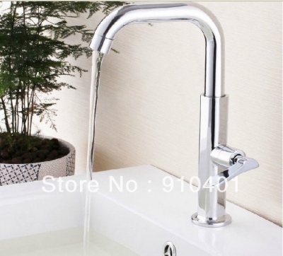 Wholesale And Retail Promotion Tall Chrome Brass Bathroom Basin Faucet Swivel Spout Single Lever Sink Mixer Tap