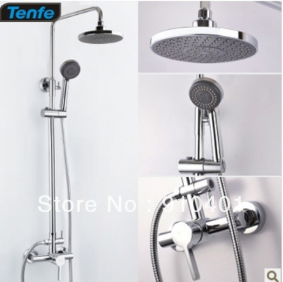 Wholesale And Retail Promotion Wall Mounted 8" Round Rain Shower Faucet Bathroom Shower Mixer Tap Shower Column [Chrome Shower-2317|]