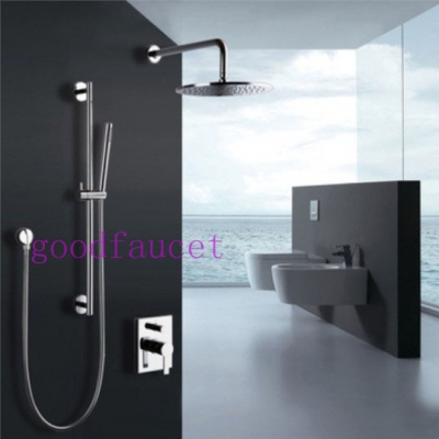 Wholesale And Retail Promotion Wall Mounted Bathroom Rain Shower Faucet Hand Shower Mixer Tap Set W/ Slide Bar