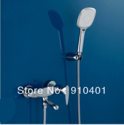 Wholesale And Retail Promotion Wall Mounted Chrome Finish Bathroom Tub Faucet Set With Hand Shower Mixer Tap