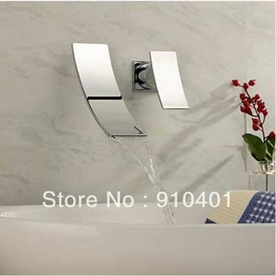 Wholesale And Retail Promotion Wall Mounted Waterfall Bathroom Basin Faucet Single Handle Sink Mixer Tap Chrome [Chrome Faucet-1178|]