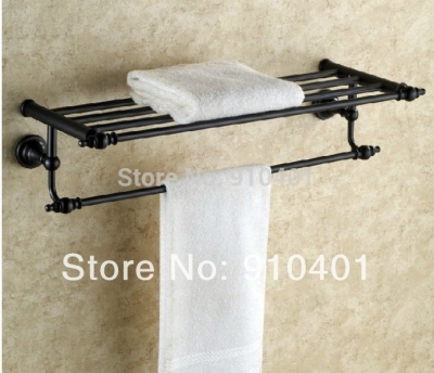 Wholesale and retail Promotion Luxury Oil Rubbed Bronze Brass Bathroom Shelf Towel Rack Holder Towel Bar Holder [Towel bar ring shelf-5022|]