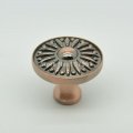 hotsell eu style single hole flower embossed copper zinc alloy 61g antique drawer knobs pull with 1 pcs screw