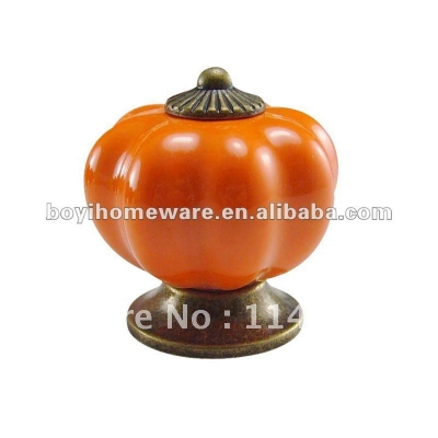 new cabinet orange colored ceramic door Pumpkin shape kids Christmas style handle and knob NG O-AB