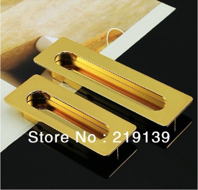 10PCS 96mm Zinc Alloy Furniture Gold Embedded Drawer Handle Cabinet Cupboard Concealed Handle Pull [ZincAlloyPull-158|]
