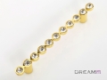 128mm gold fashion Crystal handle for cabinet, crystal pull for drawer, Furniture hardware handle