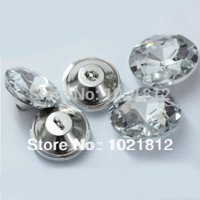 20pcs Crystal Shiny Sparkling Sofa Buttons Headboard Buttons Wall Decor Sofa Decor Gemstone Pattern Buttons Transparent 25mm [Buttons-3|]