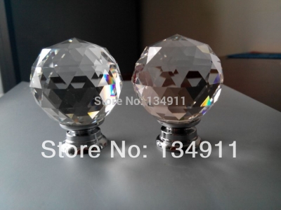 2pcs Diameter 40mm K9 Clear Crystal Round Knobs Wholesale