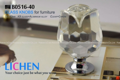 40mm LICHEN K9 Glass Knobs Rose knobs Crystal Furniture Handle diamond knobs& Cabinet &Drawer Knob