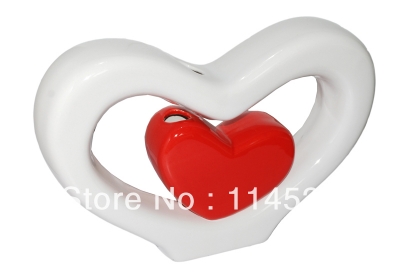 Heart shape home decoration flower vase new house decoration lovers gift ceramic handicraft wedding gifts wholesale and retail
