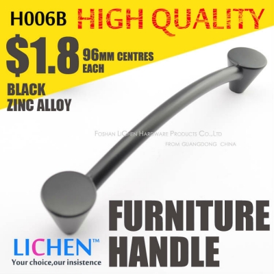 LICHEN H006B-96 Black Zinc alloy Furniture handles [Furniture Handle-39|]