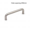 Stainless Steel Cabinet Handle Durable Cupboard Pull Kitchen Handles Bars Furniture Pulls Round Angle 256mm Hole spacing