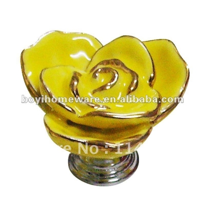 Unique hand made ceramic rose new design flower kid's dresser drawer cabinet knobs wholesale and retail MJ3 [NewItems-304|]