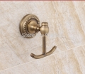 Wholesale And Retail Promotion Antique Brass Bathroom Clothes Towel Hat Hooks Dual Robe Hangers