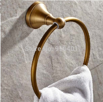 Wholesale And Retail Promotion Antique Brass Bathroom Towel Rack Holder Round Towel Ring Hanger [Towel bar ring shelf-4598|]