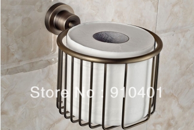 Wholesale And Retail Promotion Antique Bronze Round Toilet Paper Basket Holder Cosmetic Shower Caddy Storage [Toilet paper holder-4546|]