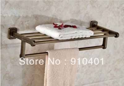 Wholesale And Retail Promotion Bathroom Antique Brass Wall Mounted Towel Rack Holder With Towel Bar Wall Mount