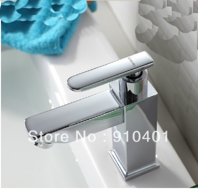 Wholesale And Retail Promotion Chrome Brass Square Style Bathroom Basin Faucet Vanity Sink Tap For Cold Water [Chrome Faucet-1225|]