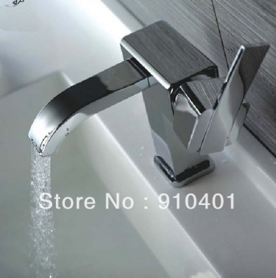 Wholesale And Retail Promotion Deck Mounted Chrome Brass Waterfall Bathroom Basin Faucet Single Handle Mixer [Chrome Faucet-1309|]