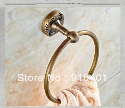 Wholesale And Retail Promotion Flower Carved Antique Bronze Towel Ring Hanging Ring Towel Holder Towel Hanger