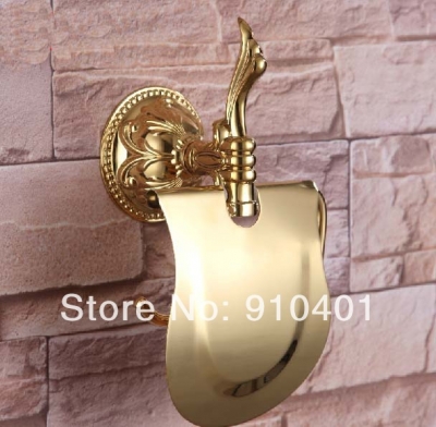 Wholesale And Retail Promotion Golden Flower Bathroom Paper Holder Tissue Bar Holder Waterproof Wall Mounted [Toilet paper holder-4583|]