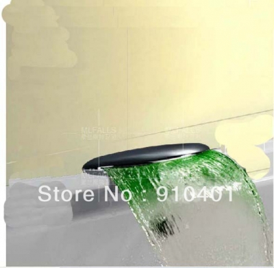 Wholesale And Retail Promotion LED Color Changing Deck Mounted Waterfall Bathroom Faucet Spout Bathtub Spout