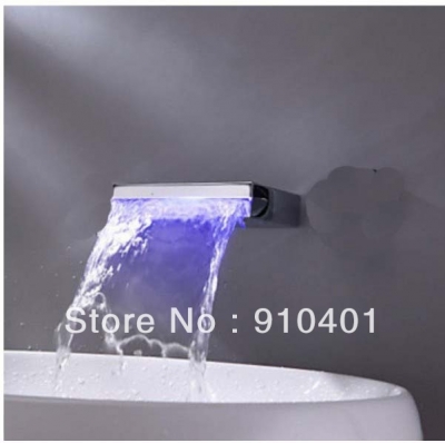 Wholesale And Retail Promotion LED Color Changing Modern Square Wall Mounted Waterfall Faucet Spout Replacement