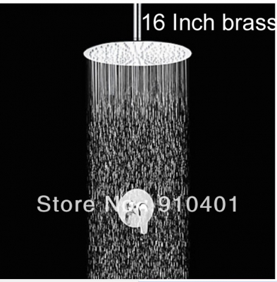 Wholesale And Retail Promotion Luxury 16 Inches (40cm) Round Rainfall Shower Head Shower Faucet Set Mixer Tap