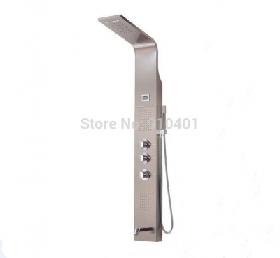 Wholesale And Retail Promotion Luxury Nickel Waterfall Shower Column Thermostatic Valve Massage Jets Tub Shower