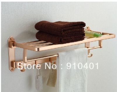 Wholesale And Retail Promotion Luxury Rose Red Wall Mounted Clothes Towel Racks Shelf Towel Holder Aluminium [Towel bar ring shelf-4787|]
