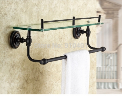 Wholesale And Retail Promotion Modern Oil Rubbed Bronze Bathroom Shelf Glass Tier Caddy Cosmetic Storage Holder [Storage Holders & Racks-4496|]