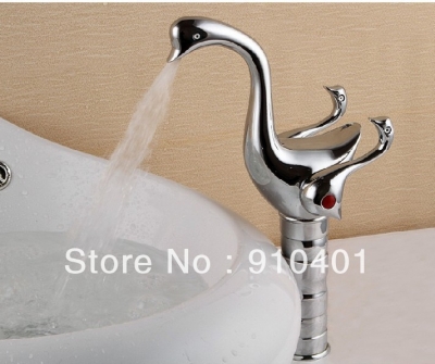 Wholesale And Retail Promotion Modern Tall Chrome Brass Swan Shape Bathroom Basin Faucet Dual Handles Mixer Tap [Chrome Faucet-1240|]