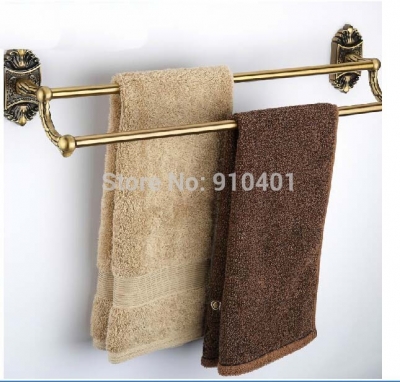 Wholesale And Retail Promotion NEW Antique Bronze Wall Mounted Bathroom Towel Rack Shelf Dual Towel Hanger Bars