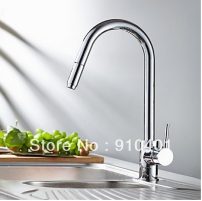 Wholesale And Retail Promotion NEW Deck Mount Chrome Kitchen Faucet Single Handle Sink Mixer Tap Swivel Spout [Chrome Faucet-854|]