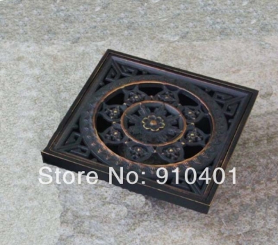 Wholesale And Retail Promotion NEW Modern Oil Rubbed Bronze Flower Carved Art Drain Bathroom Shower Waste Drain
