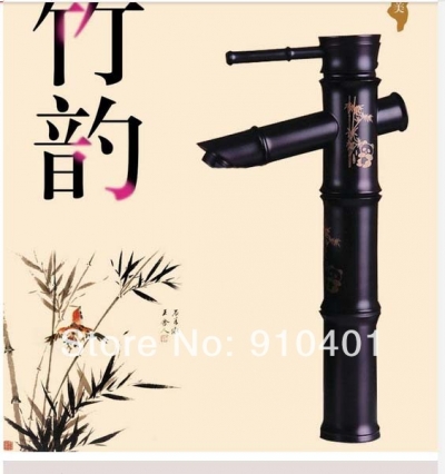 Wholesale And Retail Promotion NEW Oil Rubbed Bronze Bathroom Panda Bamboo Faucet Single Handle Sink Mixer Tap [Oil Rubbed Bronze Faucet-3684|]