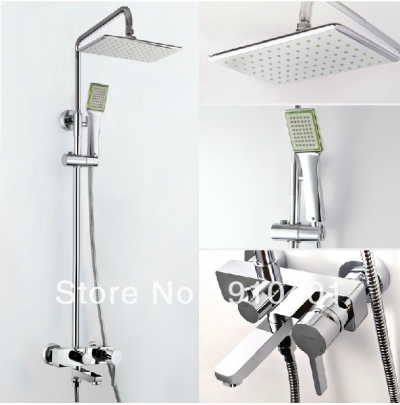 Wholesale And Retail Promotion NEW Wall Mounted 8" Rain Shower Faucet Set Bathroom Tub Mixer Tap Shower Column