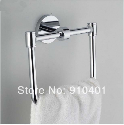 Wholesale And Retail Promotion Polished Chrome Brass Wall Mounted Towel Rack Square Towel Ring Towel Bar Holder [Towel bar ring shelf-5043|]