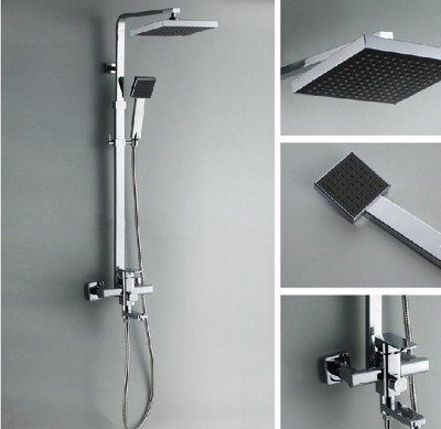 Wholesale And Retail Promotion Polished Chrome Finish 8" Rain Shower Faucet Set Bathtub Mixer Tap Shower Column