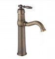 Wholesale And Retail Promotion Tall Antique Brass Single Handle Bathroom Sink Faucet Deck Mounted Mixer Tap