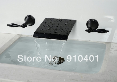 Wholesale And Retail Promotion Wall Mounted Brass Bathroom Basin Faucet Waterfall Faucet Oil Rubbed Bronze Tap
