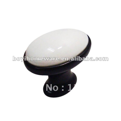 ceramic drawer pull knobs wholesale and retail shipping discount 100pcs /lot T0-BK [BlackZincAlloyHandlesandKnobs-72|]