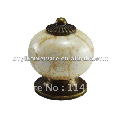 crackled ceramic knob wholesale and retail shipping discount 100pcs/lot AL28-AB [BronzeZincAlloyHandlesandKnobs-118|]
