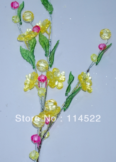 yellow flower home decoration Modern fashion european crystal flowers artificial flowers wholesale & retail 10pcs/lot A03-A2 [HomeDecoration-64|]