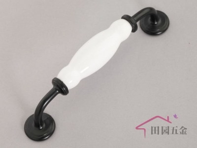 128mm bridge type Black & White Ceramic drawer handle/ pull handle / cabinet handle / high quality C:128mm L:150mm [CeramicHandles-238|]