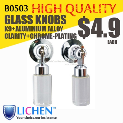 B0503 pendants aluminium alloy+k9 glass Crystal glass knobs LICHEN drawer knobs Furniture cupboard Armoire Handle&knobs [Furniture Knob(Glass Knob)-83|]