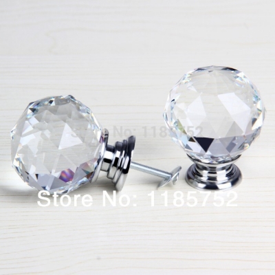 Diameter 50mm Brand New Sparkle Clear Glass Crystal Cabinet Pull Drawer Handle Kitchen Door Wardrobe Cupboard Knob Free Shipping