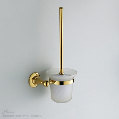 Gold plated toilet brush set , high quality toilet brush, Toilet Brush Holders [BathroomHardware-153|]